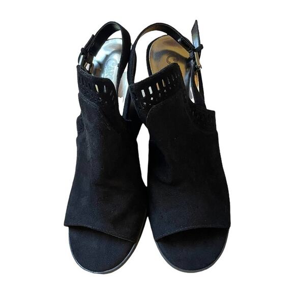 New Carlos Santana Trinity Black Faux‎ Suede Heels Shoes Size 8.5 - Picture 2 of 9